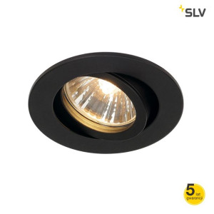 Oczko sufitowe okrągłe czarne New Tria 68 QPAR 51 SLV