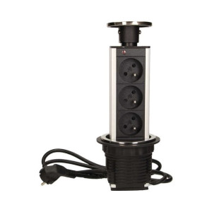 Gniazdo blatowe w kolorze INOX z przewodem 3x2P+Z OR-AE-1356 ORNO