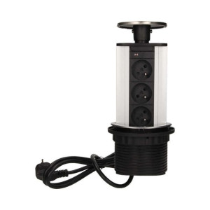 Gniazdo meblowe wysuwane z blatu z przewodem 3x2P+Z INOX OR-AE-1352 ORNO