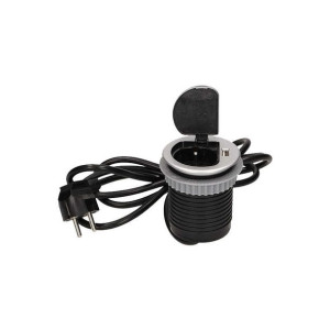 Gniazdo blatowe pojedyncze wejściem USB i przewodem w wersji schuko OR-AE-1