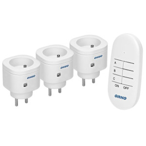 Gniazda elektryczne sterowane pilotem OR-GB-438 Zestaw 3+1 ORNO