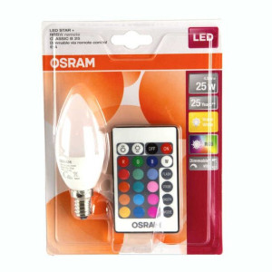 Żarówka LED świeca ściemnialna z pilotem RGB 4,5W/827 E14 250lm 2700K LED S