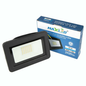 Naświetlacz LED czarny z zimnym światłem 30W 6000K 2420lm IP65 0649 MAXLED