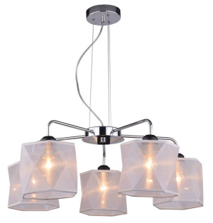 Pięcioramienna lampa wisząca chromowa 5X40W E27 NOSJA 35-58737 Candellux