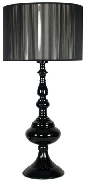 Czarna szykowna lampa stołowa 1X60W E27 GILLENIA 41-21338 Candellux