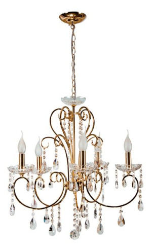 Złota, pięcioramienna lampa wisząca 5*40W E14 AURORA 35-08575 Candellux