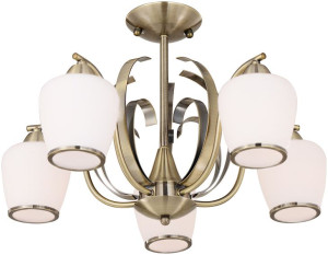 Szykowna lampa wisząca patynowo - biała 5X60W E27 OPERA 35-54968 Candellux