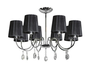 Czarno-chromowa lampa wisząca z kryształkami 8X40W E14 SORENTO 38-38067 Can