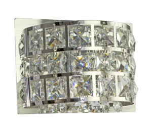 Dekoracyjny kinkiet chromowy z kryształkami 12X15 1X40W G9 SATURN 21-87228