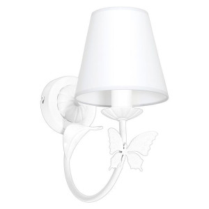Lampa ścienna z abażurem z motylem ALICE WHITE E14 EKO-LIGHT