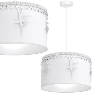 Lampa wisząca biała z baletnicami 1xE27 BALETNICA MLP4969 EKO-LIGHT