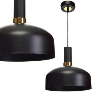Elegancka lampa wisząca czarna z dodatkiem złotego 1xE27 60W MALMO MLP6198
