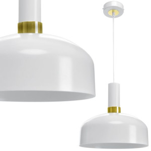 Lampa wisząca w klasycznej bieli z dodatkiem złota 1xE27 60W MALMO MLP6197