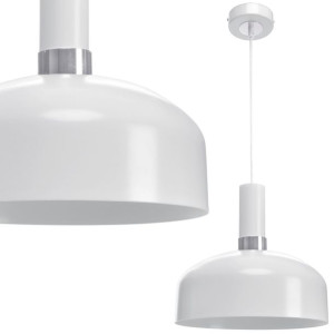 Białe oświetlenie wiszące z dodatkami chromu 1xE27 MALMO MLP6202 EKO-LIGHT
