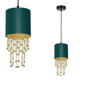 Lampa wisząca butelkowa zieleń złoto glamour ALMERIA GREEN/GOLD 1XE27 EKO-L