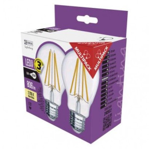 Komplet dwupak żarówka E27 2szt. filament 6W-60W ciepła biel 3 lata EMOS