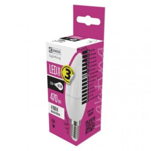 Żarówka led z małym gwintem E14 5W-40W E14 neutralna 4000K 470lm 3 lata EMO