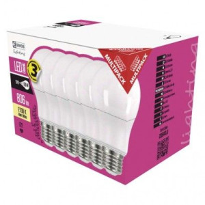 Żarówka LED komplet 6 sztuk A60 8,5W-60W E27 806lm 3lata EMOS ZQ5140.6
