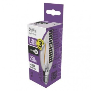 Żarówka LED Filament świeczka 2.2W-25W E14 neutralna 250lm 3 lata EMOS Z742