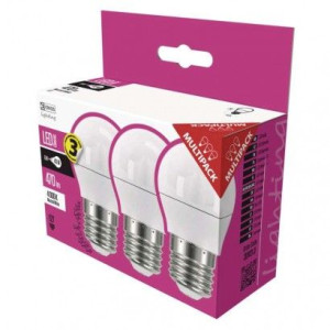 Żarówka LED  3sztuki Classic mini globe 6W E27 neutralna 470lm 3lata gw.EMO