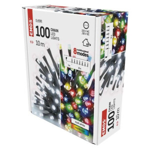 Światełka na choinkę zimna biel lub multikolor LEDx100szt 10m czarny, 8 pro
