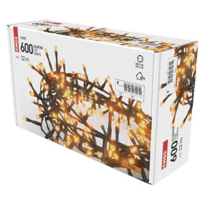 Oświetlenie na choinkę - jeżyk 600xLED 12m, VINTAGE, IP44, TIMER D4BV03 EMO