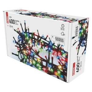 Kolorowe światełka choinkowe - jeżyk, 600xLED 12m, multikolor, IP44, TIMER