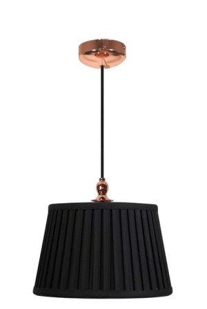 Promocja Lampa wisząca sufitowa z plisowanym kloszem czarna E27 60W Amore 3