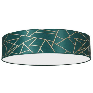 Plafon okrągły - butelkowa zieleń + złoty 3xE27 ZIGGY GREEN MLP7579 EKO-LIG