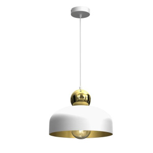 Lampa wisząca biała ze złotymi dodatkami 1xE27 HARALD MLP7243 EKO-LIGHT