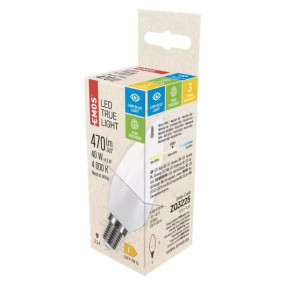 Zdrowa dla oczu żarówka LED True Light E14 świeczka 4,2W neutralna 470lm ZQ