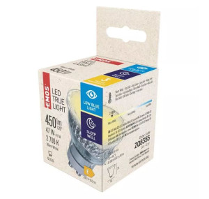 ZQ8355 Żarówka niemęcząca oczu Low Light BLUE LED True Light GU10 4,8W ciep