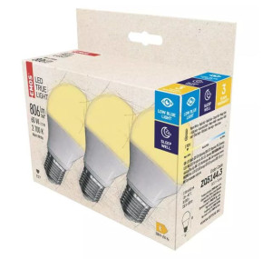 Trójpak komfortowa dla oczu żarówka LED True Low Blue Light E27 A60 7,2W ci