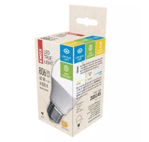 Komfortowa dla oczu żarówka LED True Low Blue Light E27 A60 7,2W neutralna