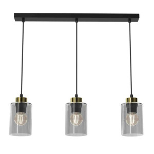 Czarne oświetlenie wiszące szklano-metalowe 3xE27 60W CHIC MLP8384 EKO-LIGH