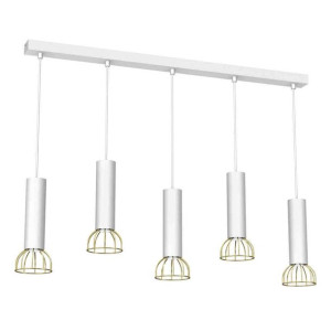 Biało - złota lampa wisząca przestronna 90cm 5xGU10 mini DANTE MLP7256 EKO-