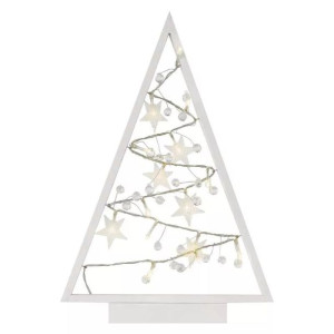 Dekoracja świąteczna w postaci świecącej choinki led z ozdobami 40cm 2xAA t