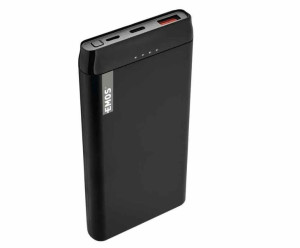 Powerbank pojemność 10000mAh czarny microUSB + USB C, slim ALPHAQ B0524B EM