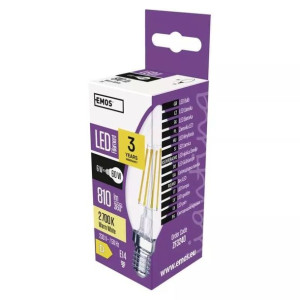 ZF3240 Żarówka LED Filament świeczka 6W-60W E14 ciepła 2700K 810lm 3 lata E