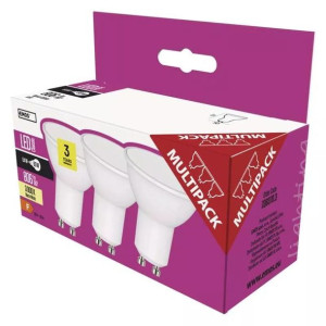 Komplet Żarówka led 3 sztuki 8,4W-60W GU10 ciepła biel 806lm EMOS ZQ8370.3