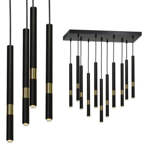 Loftowa lampa 11 tub wiszących czarna 11xG9 MONZA MLP6386 EKO-LIGHT