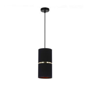 Czarno-złota lampa wisząca tuba 1xE27 60W GINA 31-19639 CANDELLUX