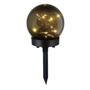 Dekoracyjna lampka solarna kula czarna 2700K SFERA 323187 POLUX