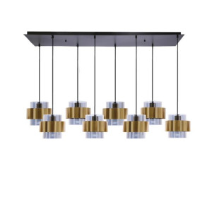 Efektowana lampa wisząca 8 szklanych kloszy SPIEGA 38-09524 CANDELLUX