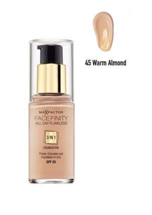 Max Factor Facefinity All Day Flawless 3 in 1 Foundation 45 Warm Almond Pod