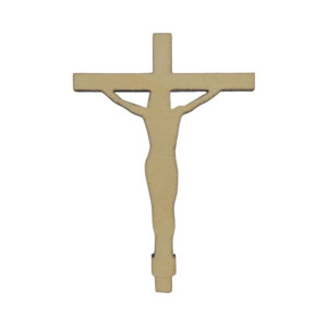 Drewniana scrapka krzyż z Jezusem 5cm 20szt