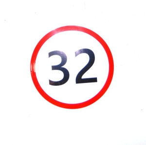 Naklejka ograniczenie prędkości 32 KM/H