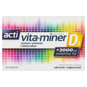  Acti vita-miner D3 zestaw witamin i minerałów suplement diety 60 tabletek