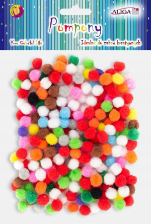 Pompony dekoracyjne Aliga mix 1cm 250szt POM-9280
