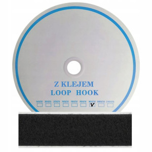 Rzep z klejem taśma 80 mm CZARNY MESZEK rolka 25mb